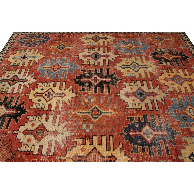 Tribal Rug & Kilim’s Distressed Homage Rug in Red, 4x6 For Sale - Image 3 of 7