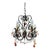 Vintage French Rococo Revival 6-Arm Wrought Iron Chandelier With Amber Glass Drops. For Sale