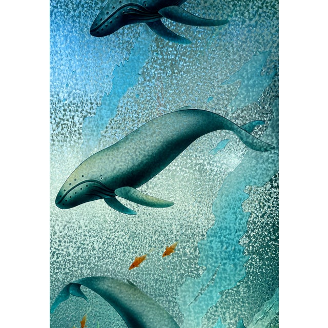 Pair of Etched Glass Ocean-Themed Doors For Sale In San Francisco - Image 6 of 11