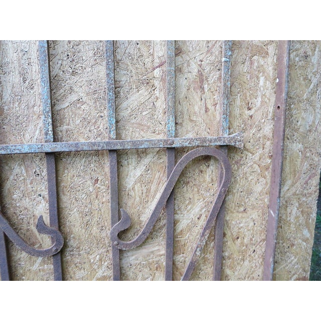 Metal Antique Victorian Iron Gate or Garden Fence Element For Sale - Image 7 of 7