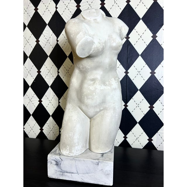Signed 1955 Marble Female Torso Sculpture Attributed to Alva Studios, Mid-Century Modern For Sale - Image 11 of 18