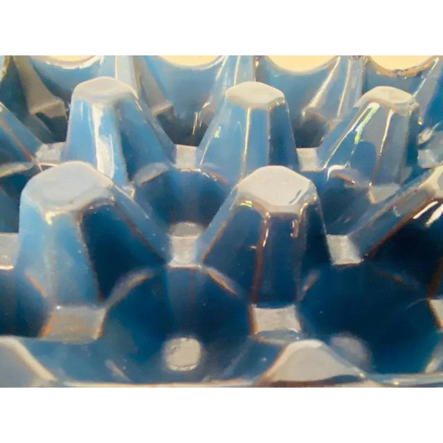 1970s Large Ceramic Egg Holder in Blue, Italy, 1970s For Sale - Image 5 of 10
