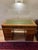 Vintage English Style Pedestal Desk with Green Leather Top For Sale - Image 4 of 5