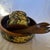 Yellow Vintage Handcrafted Wooden Black Lacquer & Bamboo Salad Serving Set - 6 pcs For Sale - Image 8 of 12