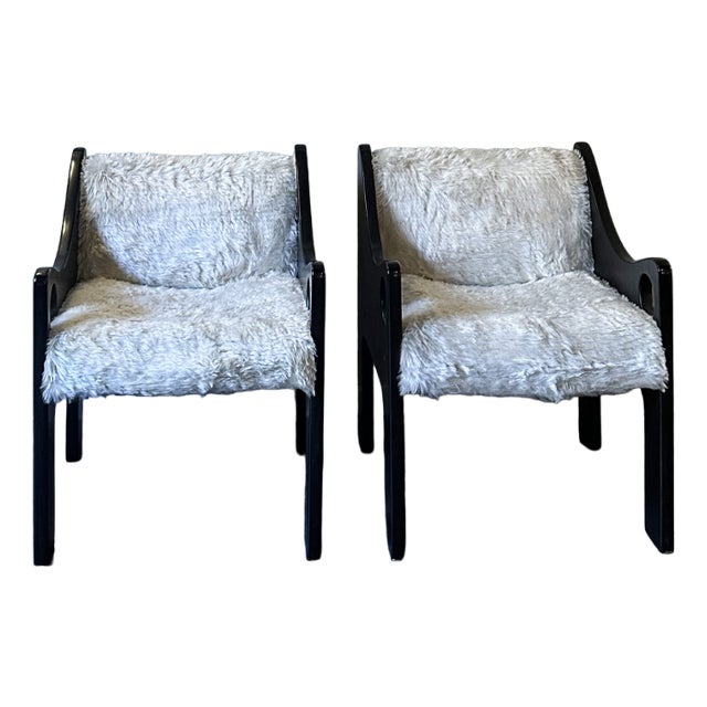 Set of Vintage Chairs in Ecofur For Sale