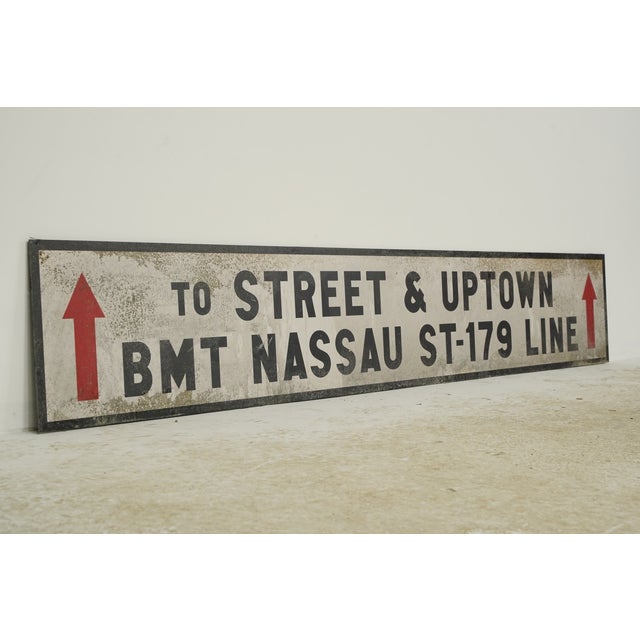 Traditional Reclaimed Marty Supreme BMT Nassau Movie Prop Sign For Sale - Image 3 of 6