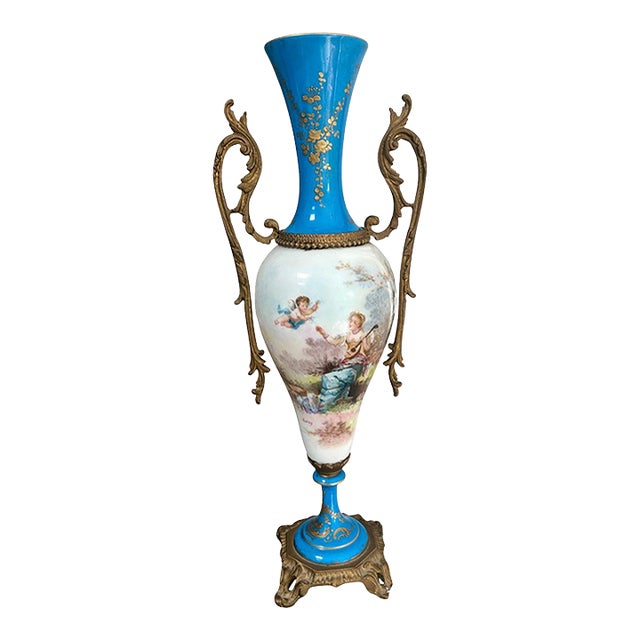 Antique Sevres Style Porcelain Vase For Sale