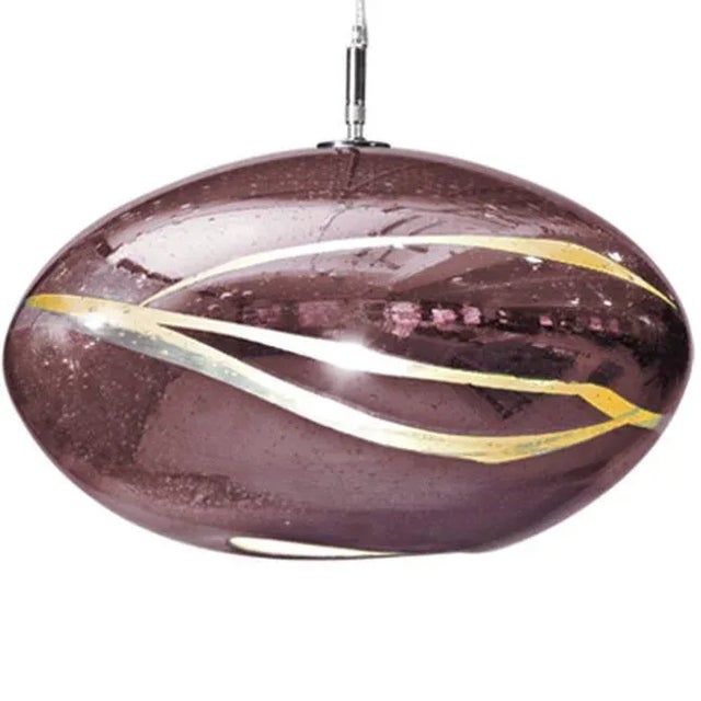 Orbit Pendant Light from the Vista Swirl Collection in Amethyst For Sale In New York - Image 6 of 6