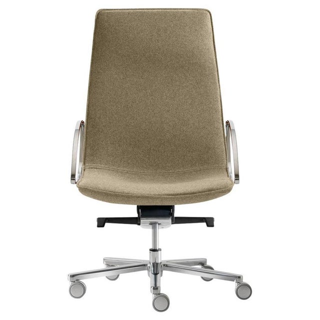 Gold Amelie Glue High Backrest Executive Upholstered Armchair by Quinti Sedute For Sale - Image 8 of 8