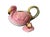 Figurative Vintage 1980s Flamingo Teapot – Trompe L’Oeil Majolica-Style Hand-Painted Ceramic Pink Flamingo Tea Pot For Sale - Image 3 of 6