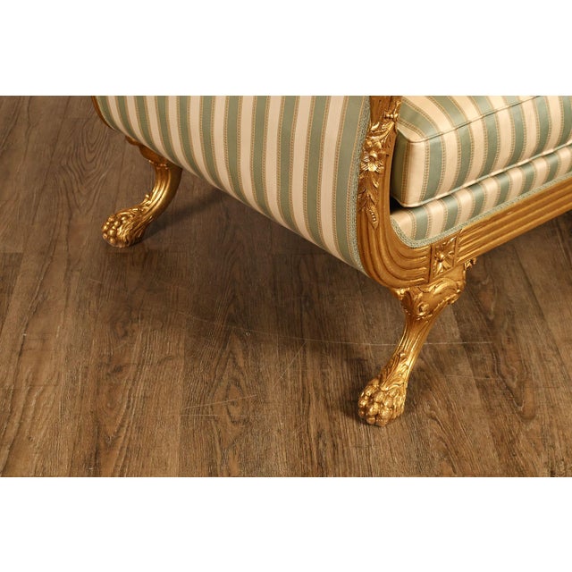 Wood Quality Empire Style Swan Carved Giltwood Upholstered Bench For Sale - Image 7 of 18