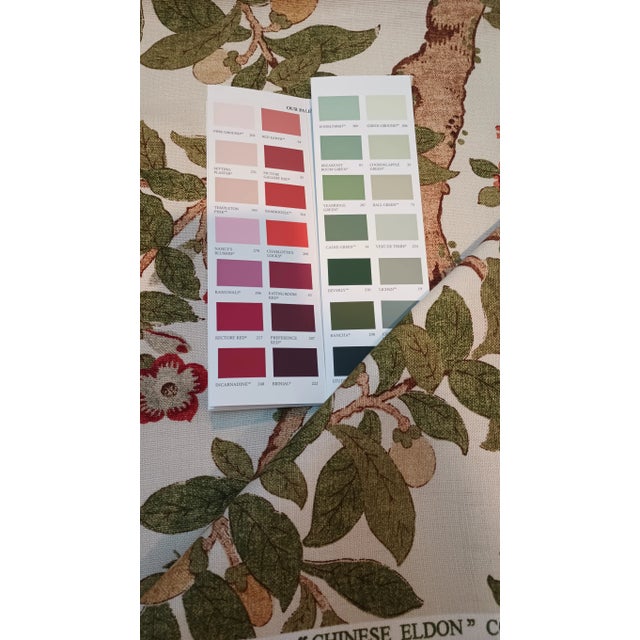 Cream Gp & J Baker Linen Fabric "Chinese Eldon" 6 Yards For Sale - Image 8 of 10