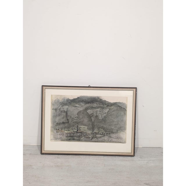 Walenstadt in Switzerland at the Foot of the Mountains, 1960s, Lithograph For Sale - Image 4 of 11