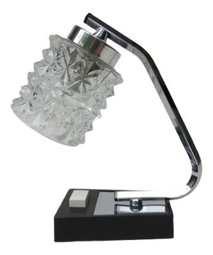 Chrome-Plated and Clear Bubble Glass Table Lamps from Richard Essig, 1960s, Set of 2