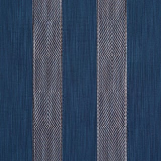 Schumacher Universal Stripe Fabric In Indigo For Sale