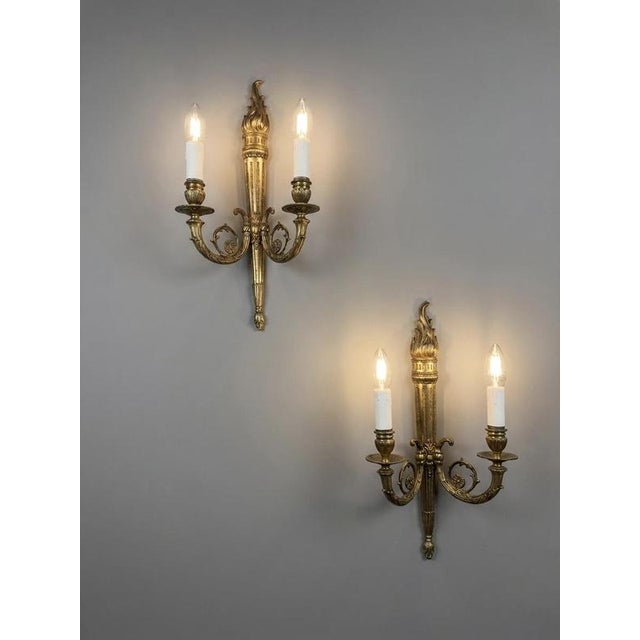 Antique Empire French Torch Sconces For Sale - Image 5 of 5