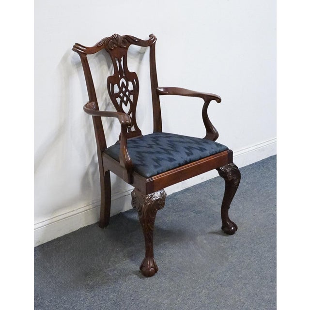 Traditional Chippendale Style Solid Mahogany Dining Arm Chair 102488 Cannot identify manufacturer, but comparable in...
