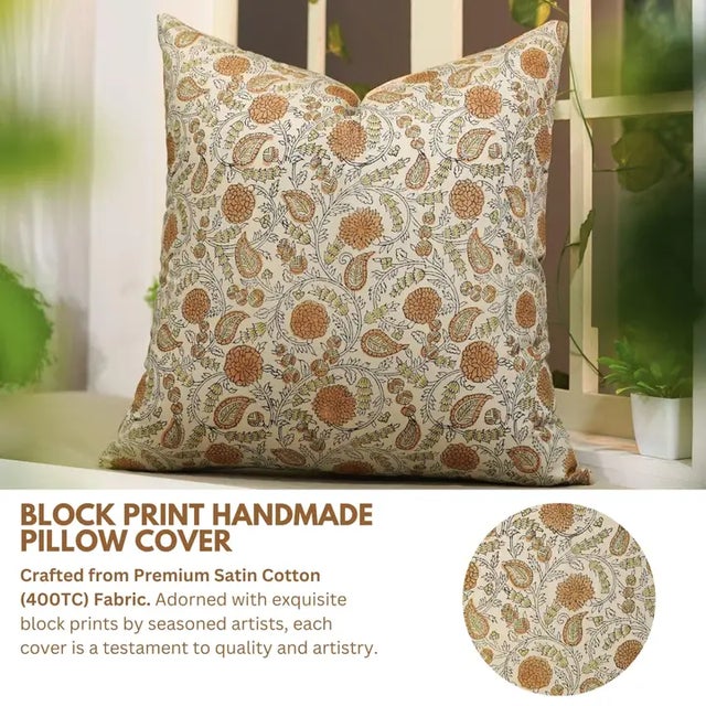 Celebrate timeless tradition with the “Gopi” block print handmade cushion cover. Inspired by the graceful forms of rural...
