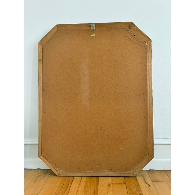 Brass Vintage Spanish Venetian-Style Wall Mirror, Octagonal Brass, 1980s Hollywood Regency For Sale - Image 8 of 9