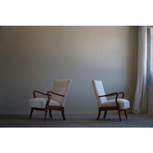 Set of Mid-Century Modern Danish Lounge Chairs in Bouclé & Beech, 1960s For Sale - Image 11 of 16