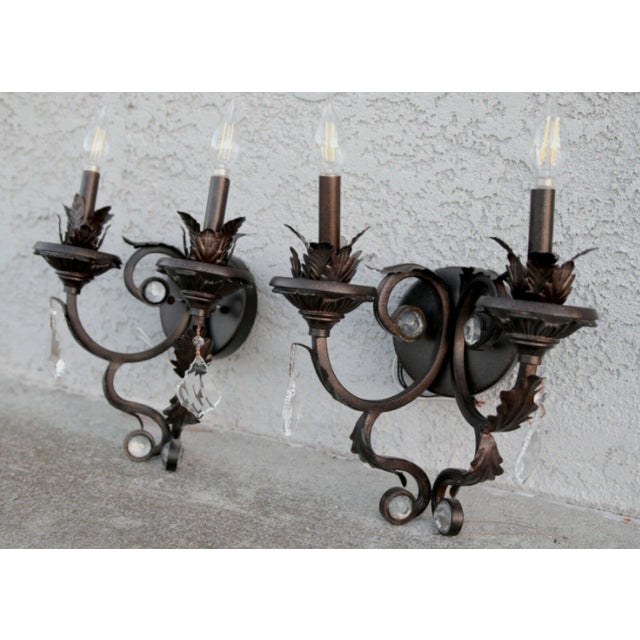 Acanthus Leaf Exterior 3-Arm Sconces - a Pair For Sale - Image 4 of 13