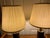 Brown Vintage Brass Brutalist Style Pair Lamps Set of 2 Original Shades For Sale - Image 8 of 18