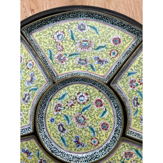 Early 19th Century Antique Chinese Hand-Painted Enameled Sweetmeat Tray For Sale - Image 5 of 5