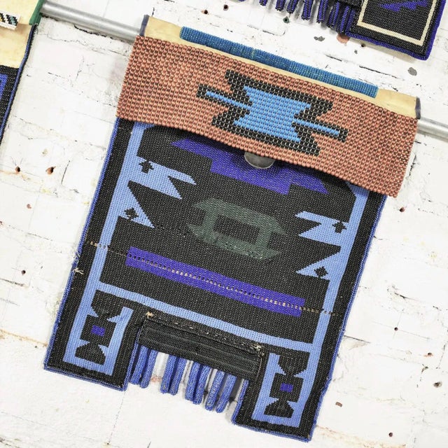 Glass Vintage Set of 4 Ndebele Mapoto Beaded Aprons From South Africa Canvas Backed For Sale - Image 7 of 13