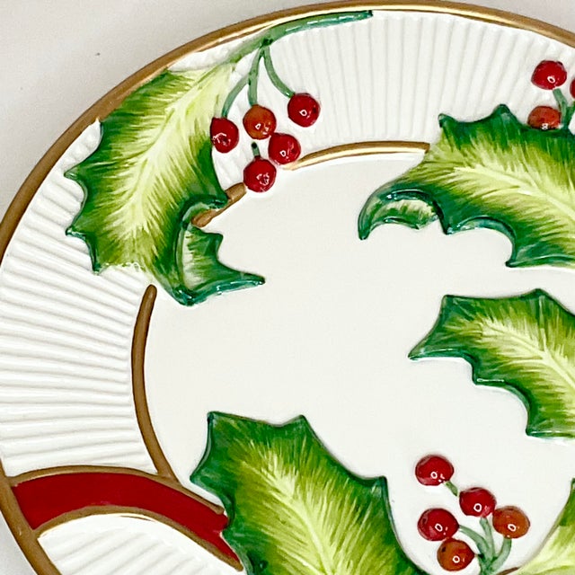 American 1990s Vintage Hollywood Regency Americans Fitz & Floyd Noel Classique Canapé Plate, Christmas For Sale - Image 3 of 8