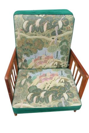 Italian Green Walnut Armchair, 1940s