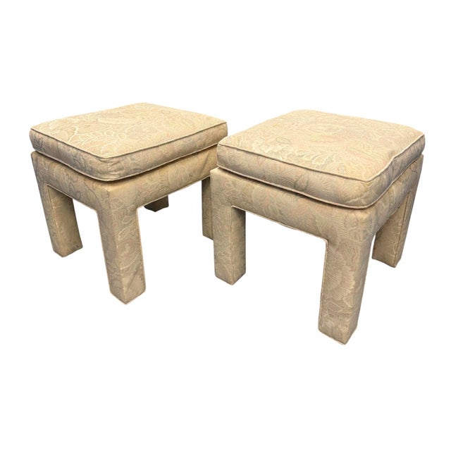 Pair Parsons Style Pillow Top Stools For Sale In Miami - Image 6 of 6