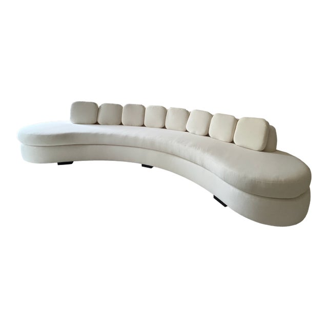 Custom Contemporary Off-White Curved Sofa For Sale