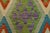 Blue Kilim Rug 4’2” X 5’6” Multicolor Wool Tribal Handwoven Oriental Carpet For Sale - Image 8 of 12
