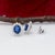 1.8Ct Ceylon Blue Sapphire Earrings With Diamond Accents: Solid 14k Gold, 7x5mm, Pair For Sale - Image 4 of 7