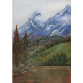 Late 20th Century Mountain River Landscape Painting For Sale
