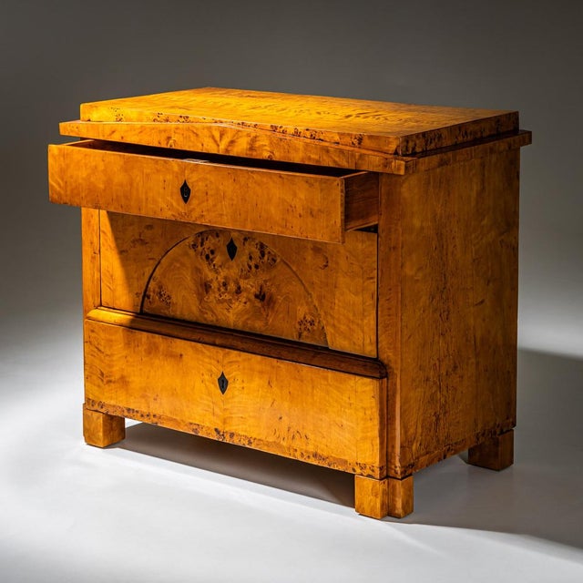 Wood Biedermeier Chest of Drawers in Birch, Northern Germany, 1820 For Sale - Image 7 of 11