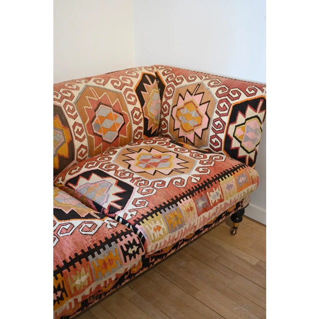 Wood English George Smith Kilim Sofa For Sale - Image 7 of 13