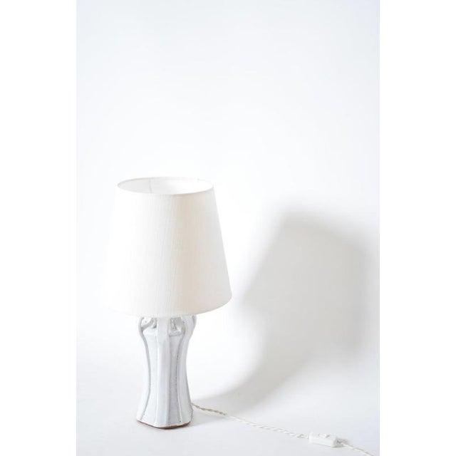 Contemporary Kasaï Henry White Ceramic Lamp by Barracuda Interiors For Sale - Image 3 of 6