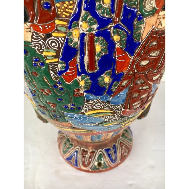Raised Japanese Satsuma Style Asian Fish Vase Jug Urn For Sale In New York - Image 6 of 13
