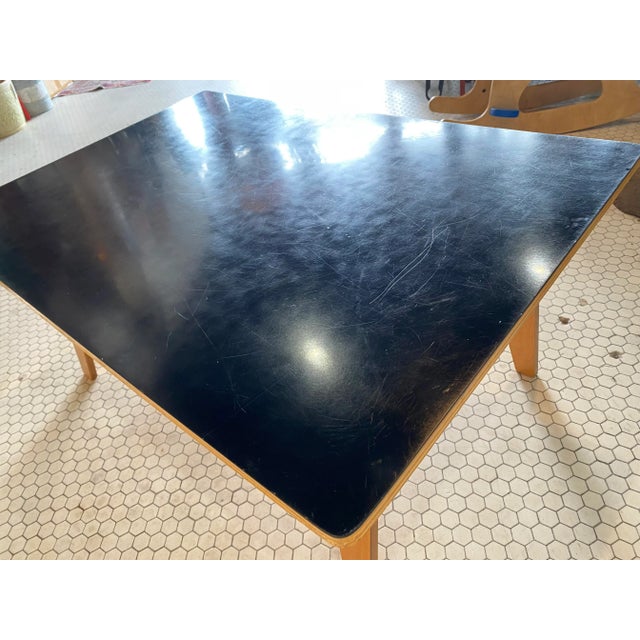 Early Charles Ray Eames Otw 1940s Coffee Table Orig Gloss Black Formica Top For Sale - Image 11 of 12