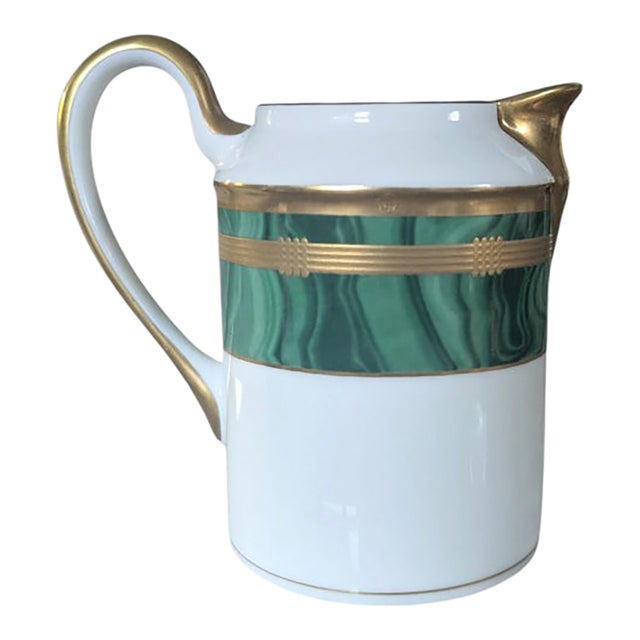 Vintage Christian Dior Guadron Malachite Fine China Milk Creamer Pitcher For Sale