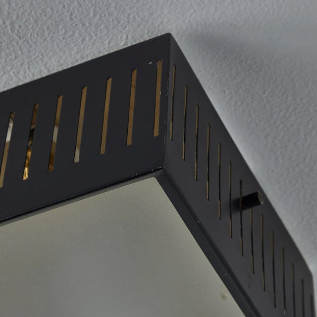 1950s Stilux Perforated Metal & Glass Ceiling Lamp in the Manner of Bruno Gatta For Sale In Los Angeles - Image 6 of 12