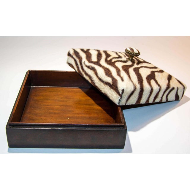 Maitland Smith Zebra Design Decorative Box, Leather, 1980s, Philippines For Sale - Image 16 of 16