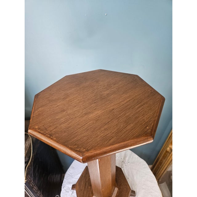 Wood Mission Style American Arts and Craft Pedestal Stand For Sale - Image 7 of 12