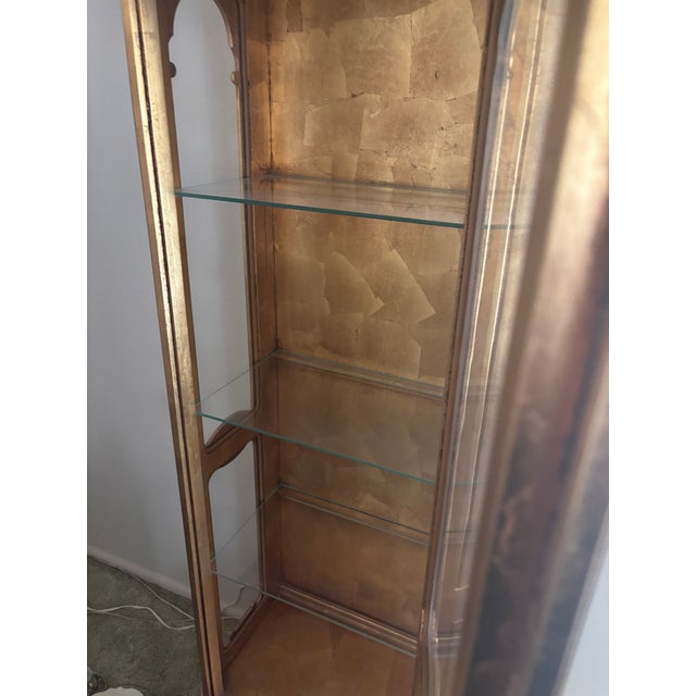 French 1970s Weiman Gold Leaf French Curio For Sale - Image 3 of 5