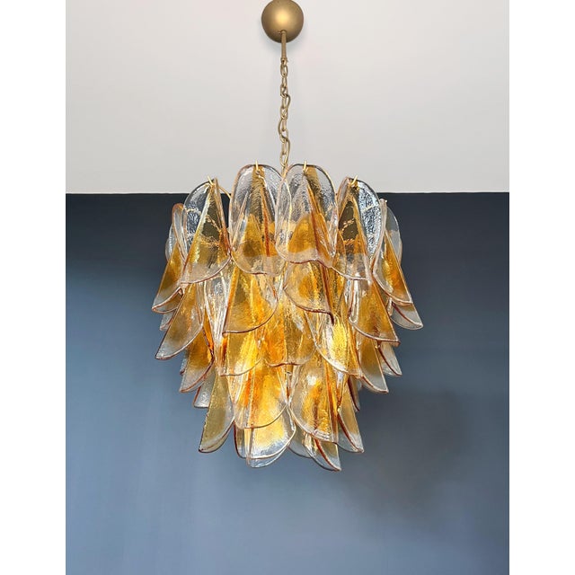 Vintage Italian Murano Chandelier with 41 Rondini Amber Glass, 1990s For Sale - Image 18 of 18