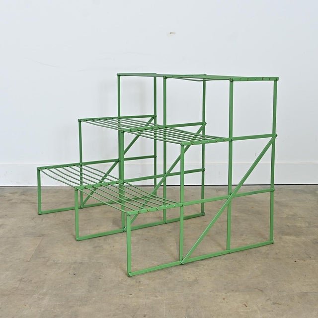 French Vintage Metal Plant Stand Riser in New Powder Coat For Sale - Image 4 of 8