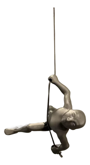 Climbing Man Big 10 Inches Tall Black Wall Art Position 1 Black