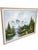 Late 20th Century Signed Mountain, Cabin and Waterfall Landscape Painting on Canvas in Ribbed Frame For Sale - Image 5 of 10