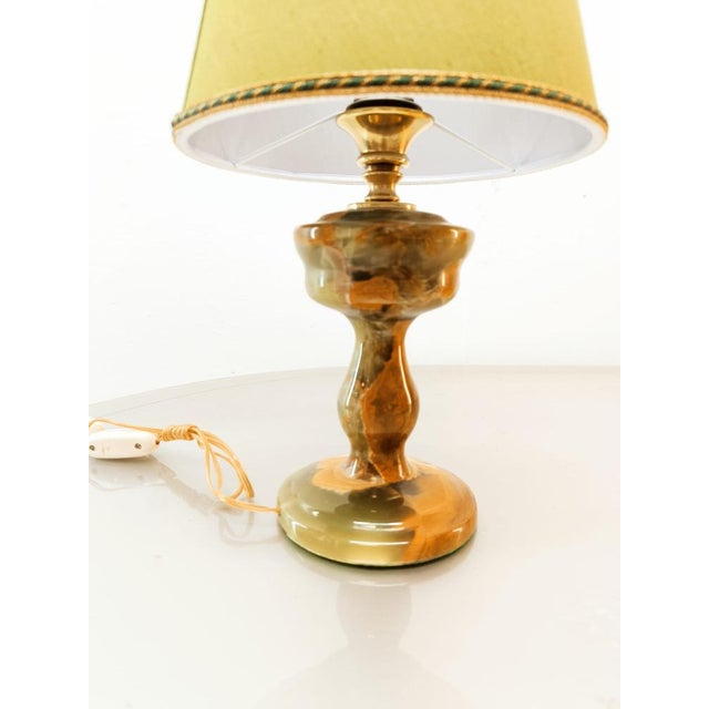 Onyx Table Lamp with Fabric Lampshade For Sale - Image 18 of 18